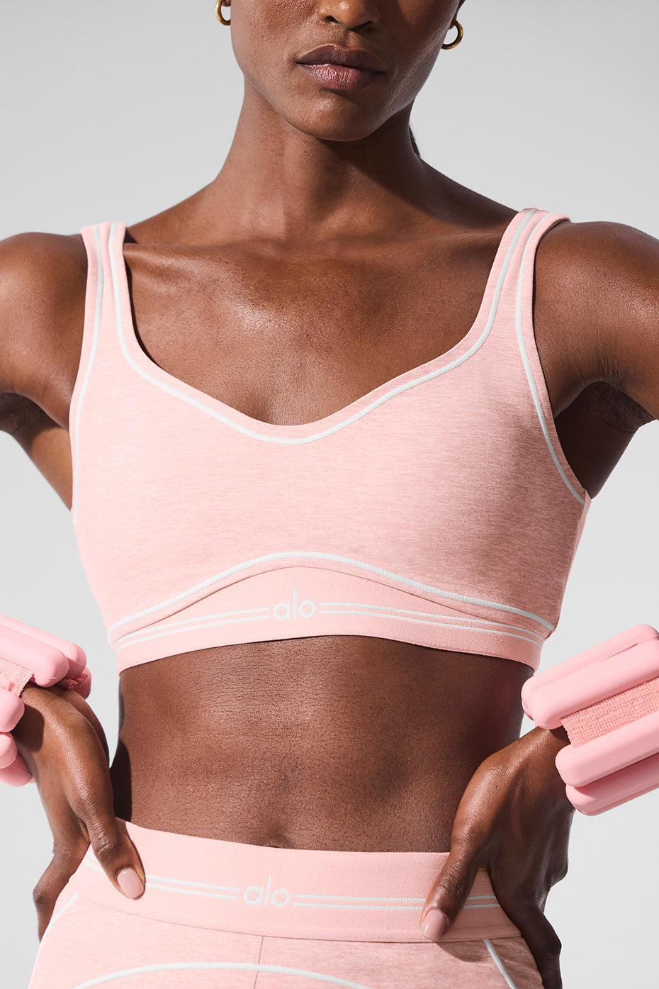 Alosoft Heart Throb Bra - Pink Quartz Heather/White Product Image