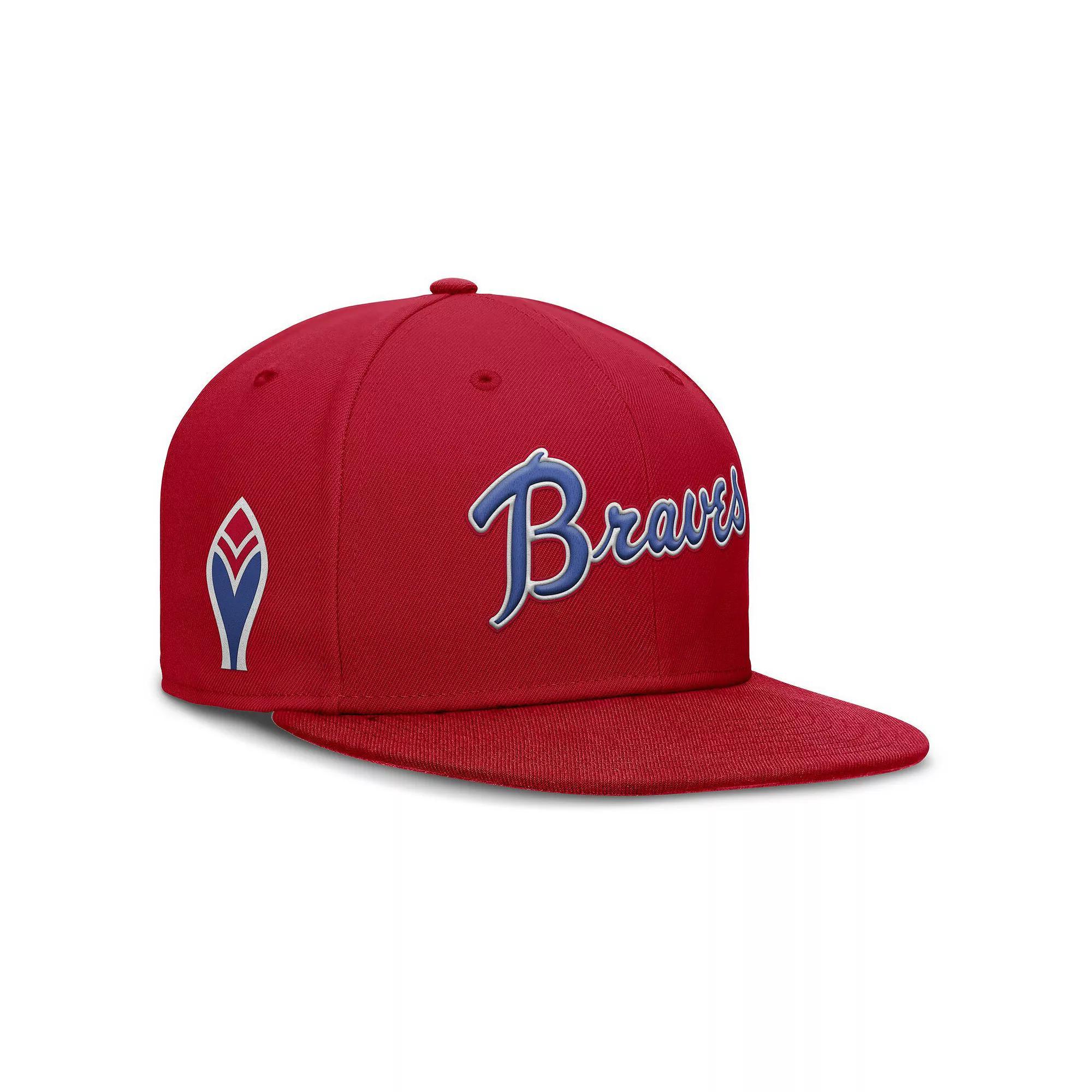 Men's Nike Red Atlanta Braves Cooperstown True Performance Fitted Hat, Size: 7 1/2 Product Image