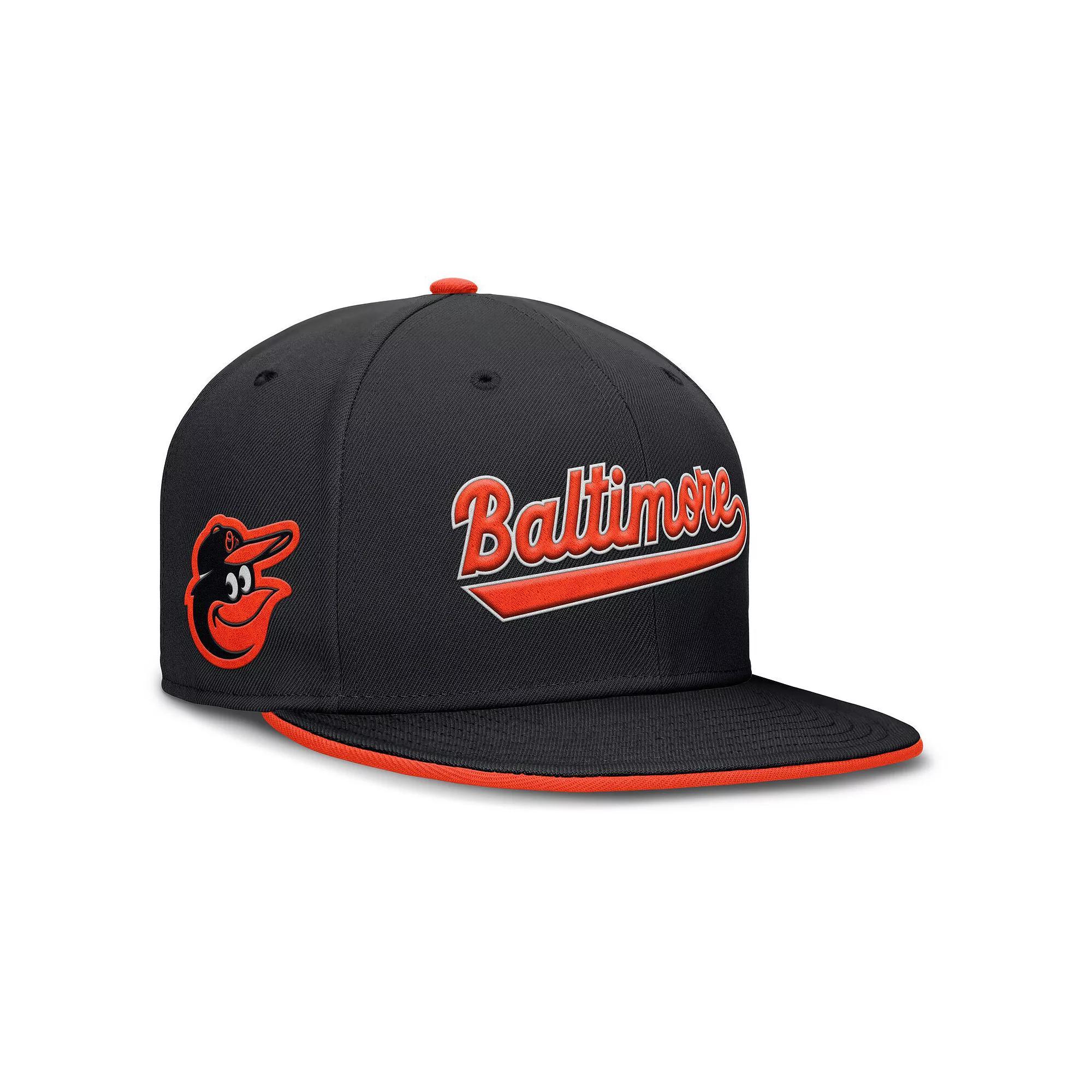Men's Nike Black Baltimore Orioles True Performance Fitted Hat, Size: 7 Product Image