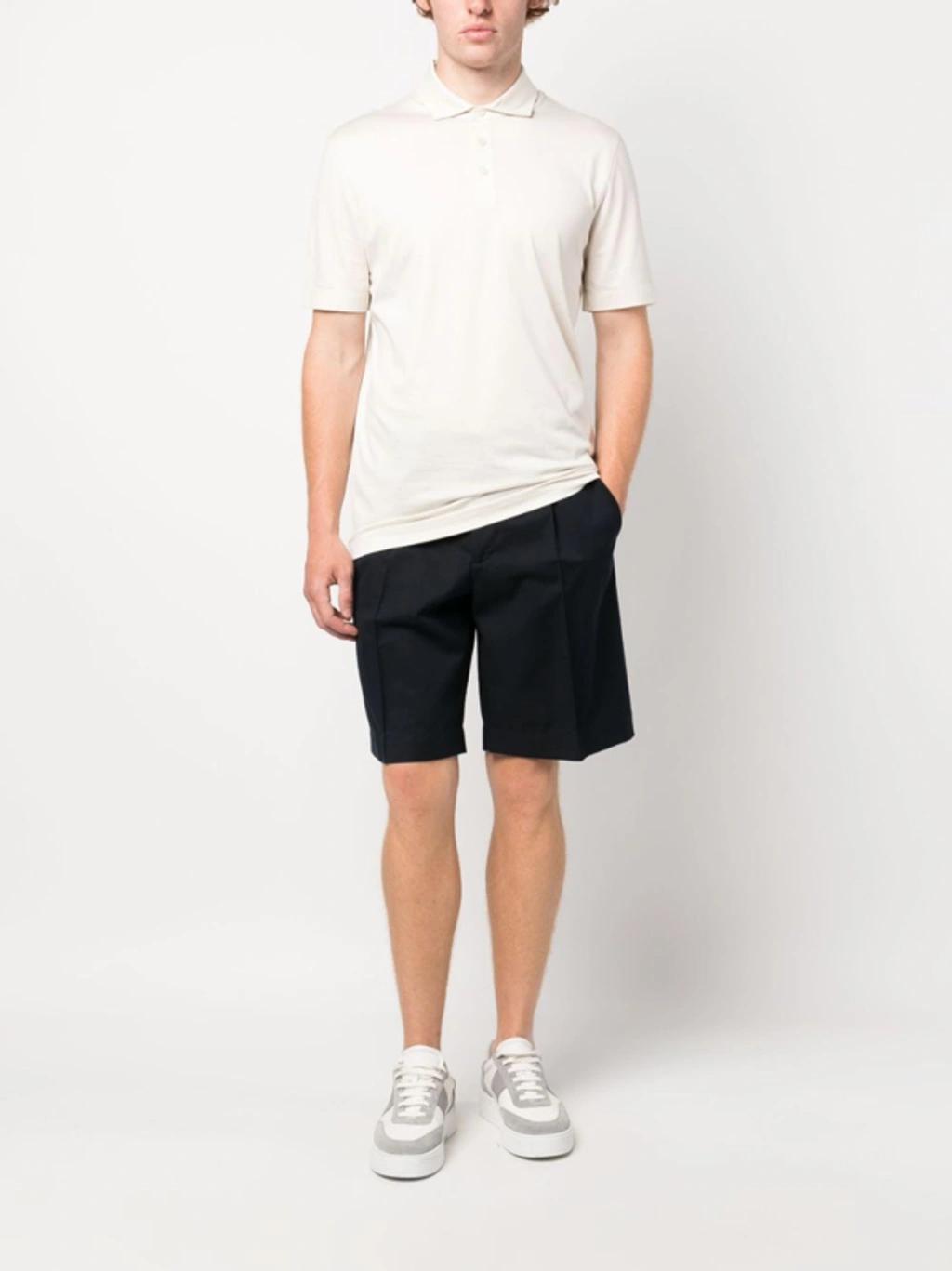 HUGO BOSS Short-sleeved Mesh Polo Shirt In Neutrals Product Image