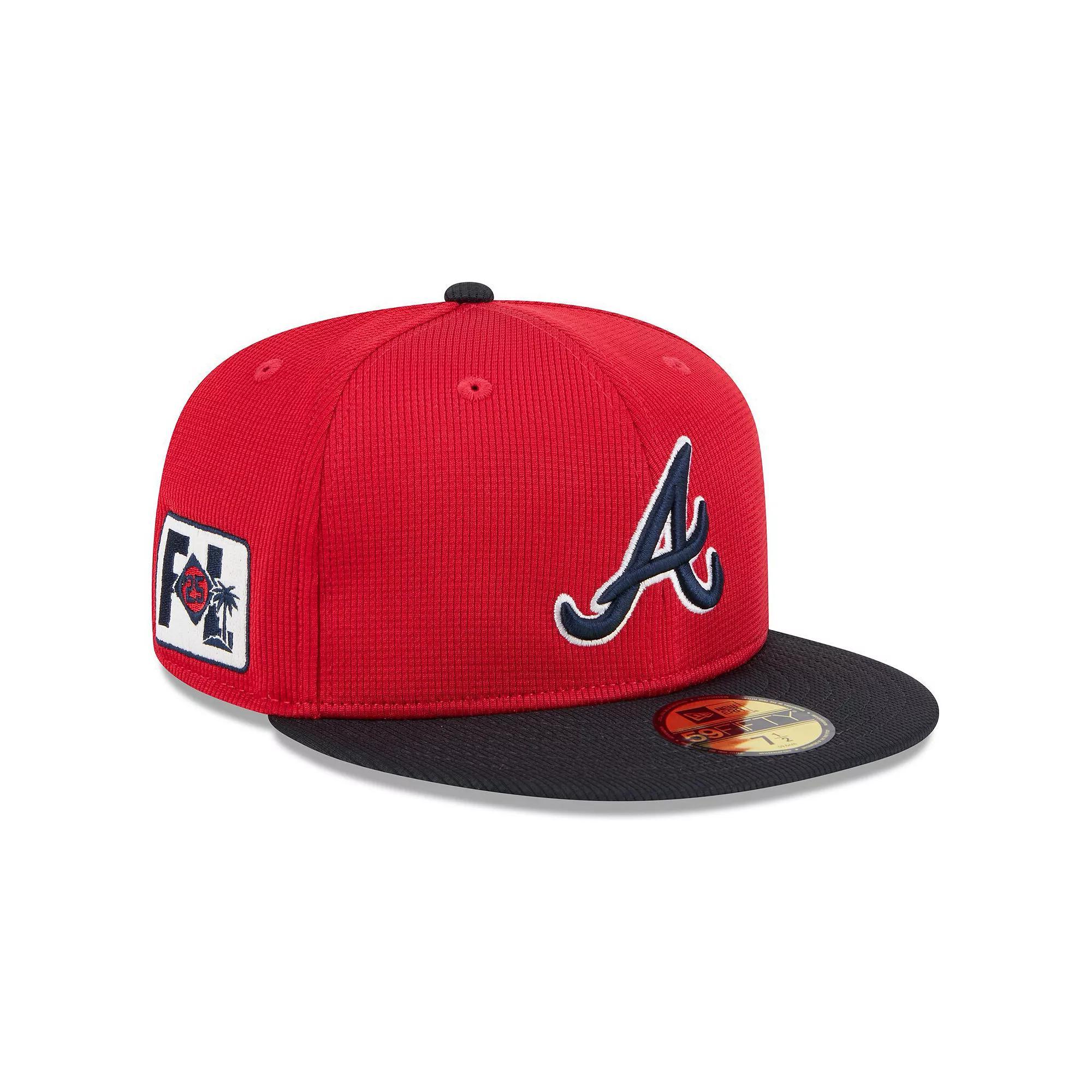 Men's New Era  Red/Navy Atlanta Braves 2025 Spring Training 59FIFTY Fitted Hat, Size: 6 7/8 Product Image