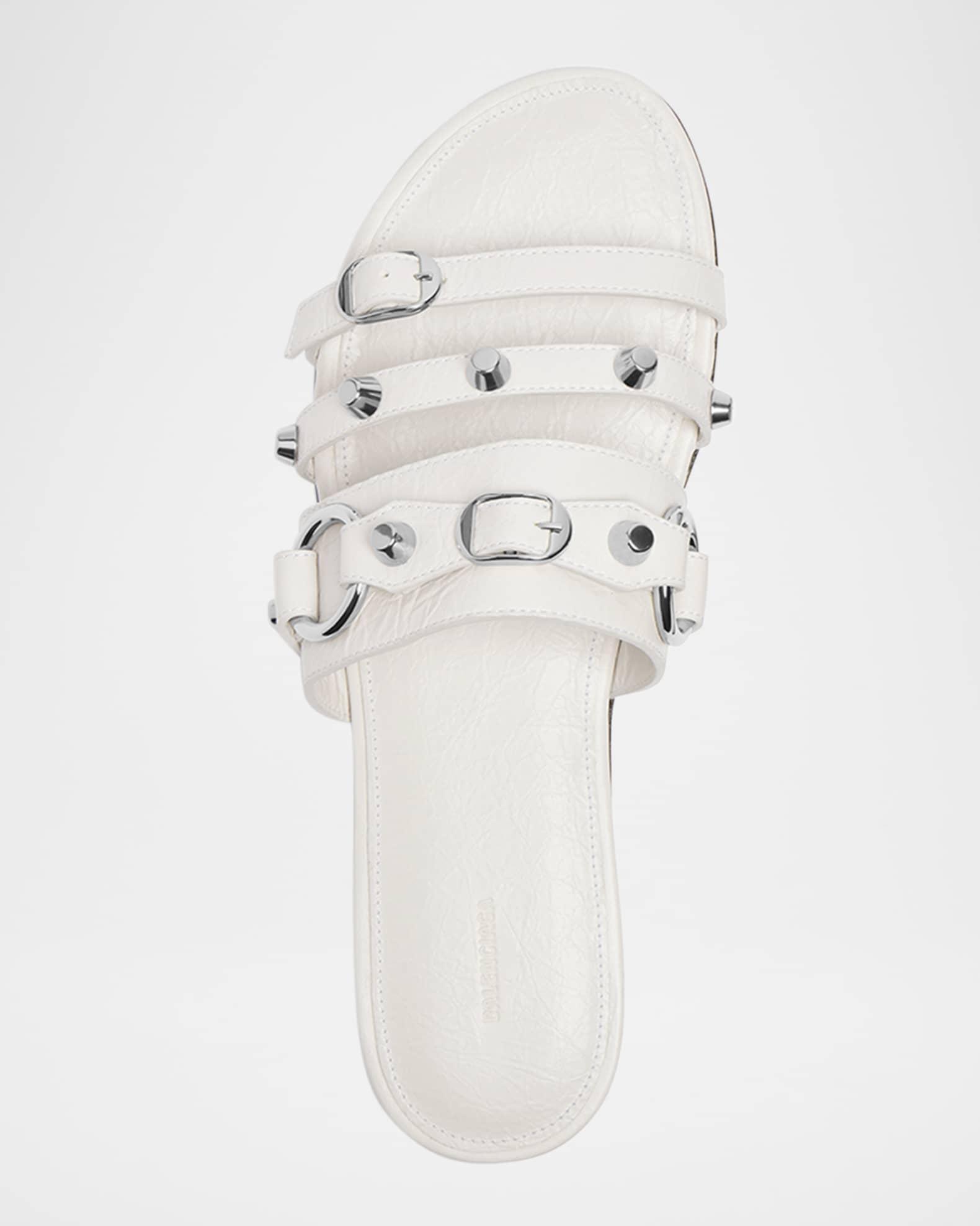 City Leather Triple-Band Slide Sandals Product Image