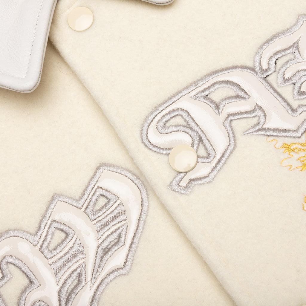 Dragon Embroidered Varsity Jacket - Off White Male Product Image