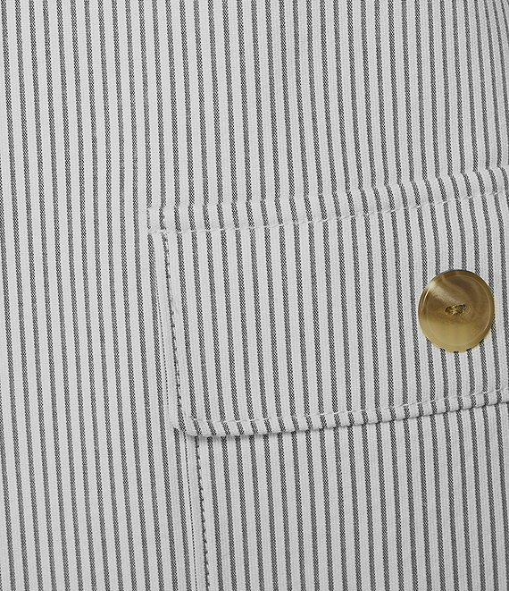 Kasper Stripe Notch Collar Open Front Vest Product Image