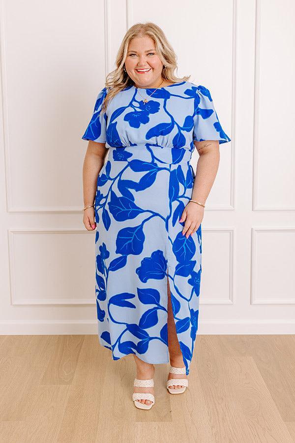 Complete Awe Floral Midi in Sky Blue Curves Product Image