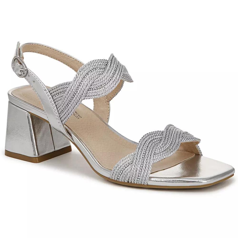 LifeStride Charnelle Women's Block Heel Sandals, Size: 9 Wide, Silver Product Image