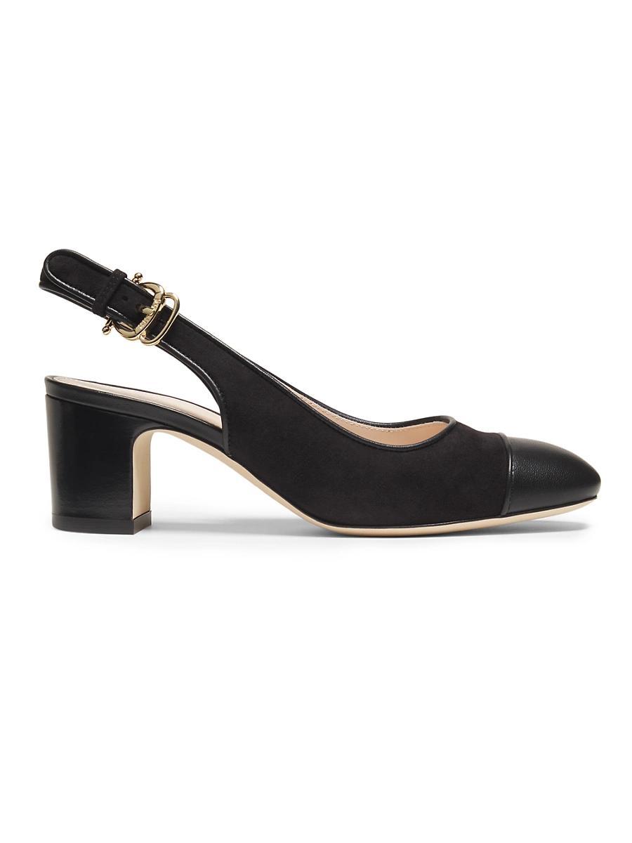 Womens Outline 55MM Suede & Leather Pumps Product Image