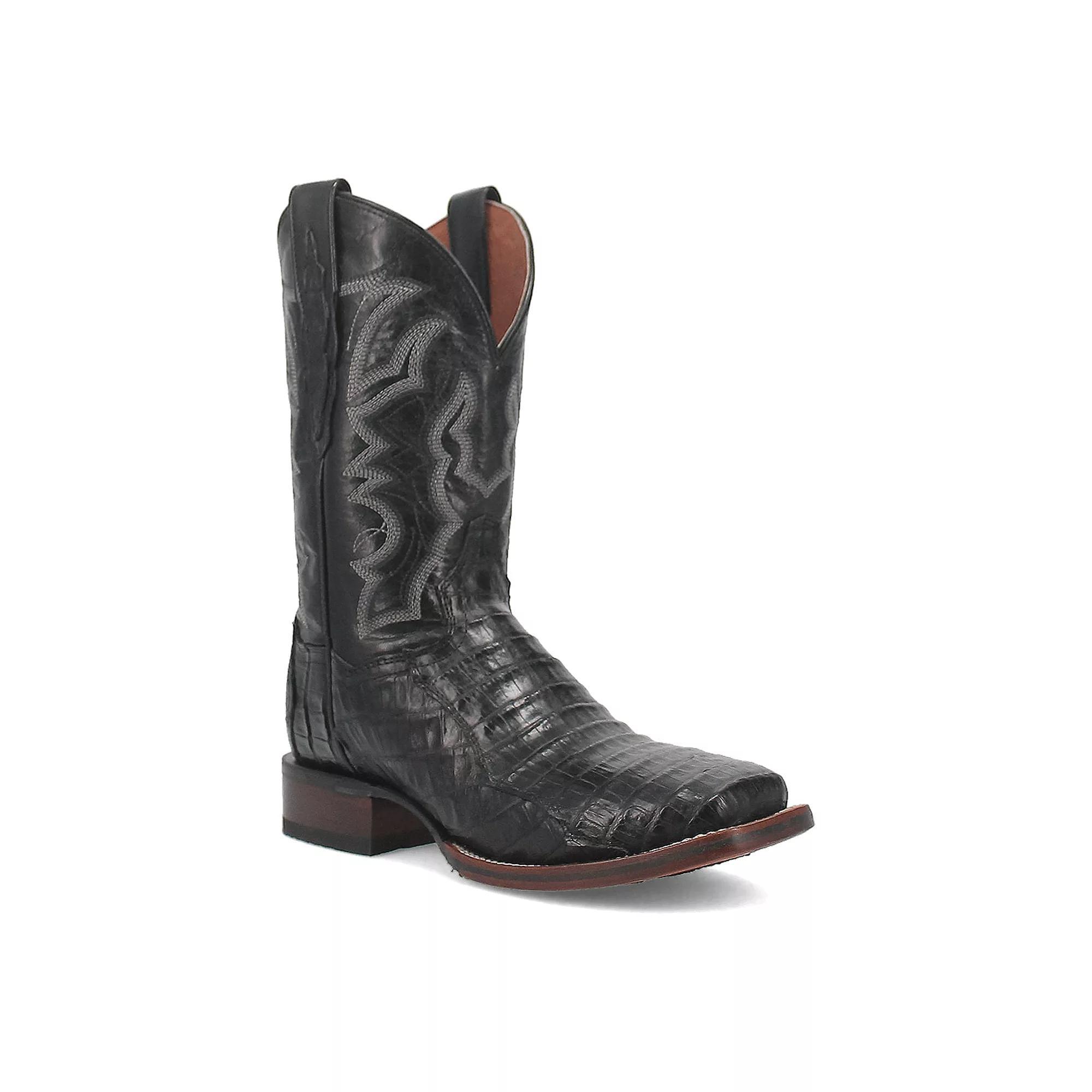 Dan Post Men's Kingsly Caiman Leather Cowboy Boots, Size: 11 Wide, Black Product Image