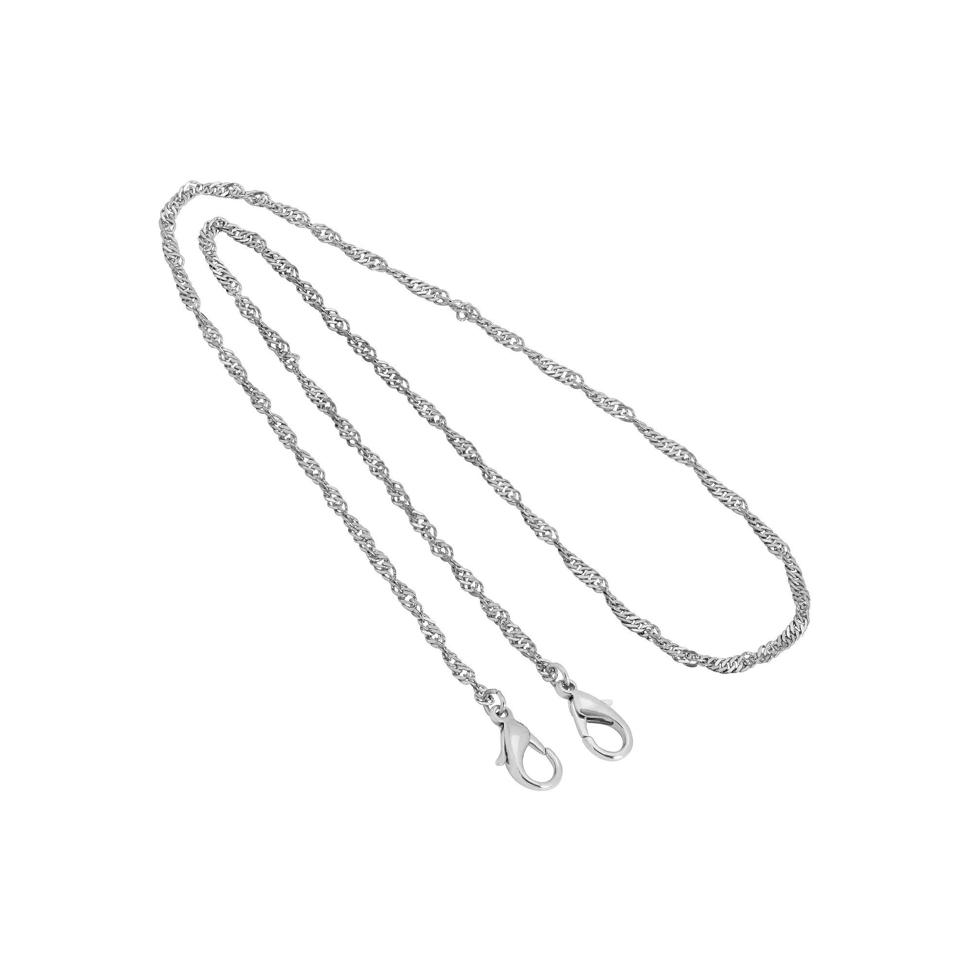 1928 Silver Tone Twisted Rope Chain Mask Holder, Womens Product Image
