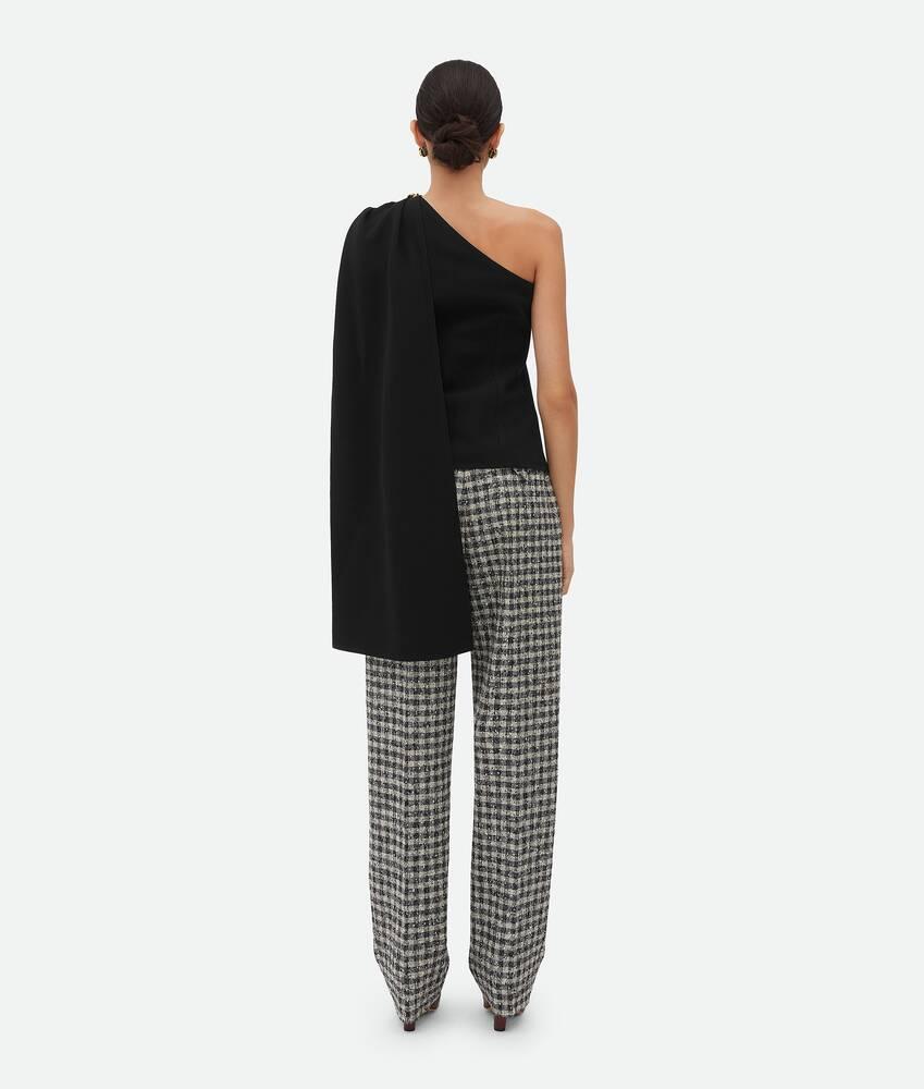 Women's Wool Viscose Crepe Top  in Black Product Image