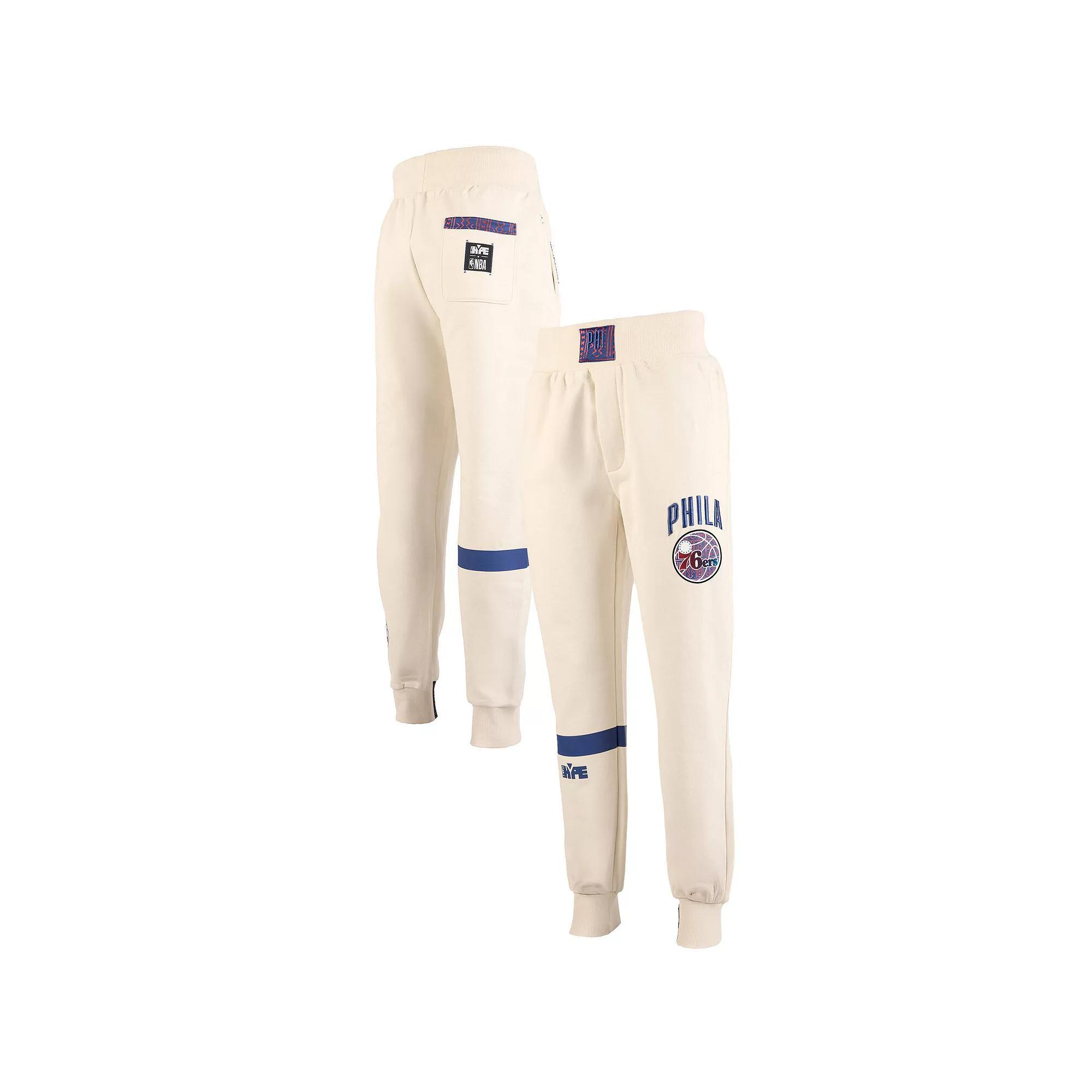 Men's NBA x Two Hype  Cream Philadelphia 76ers Culture & Hoops Collection Premium Jogger Pants, Size: 2XL, 76r Beige Product Image