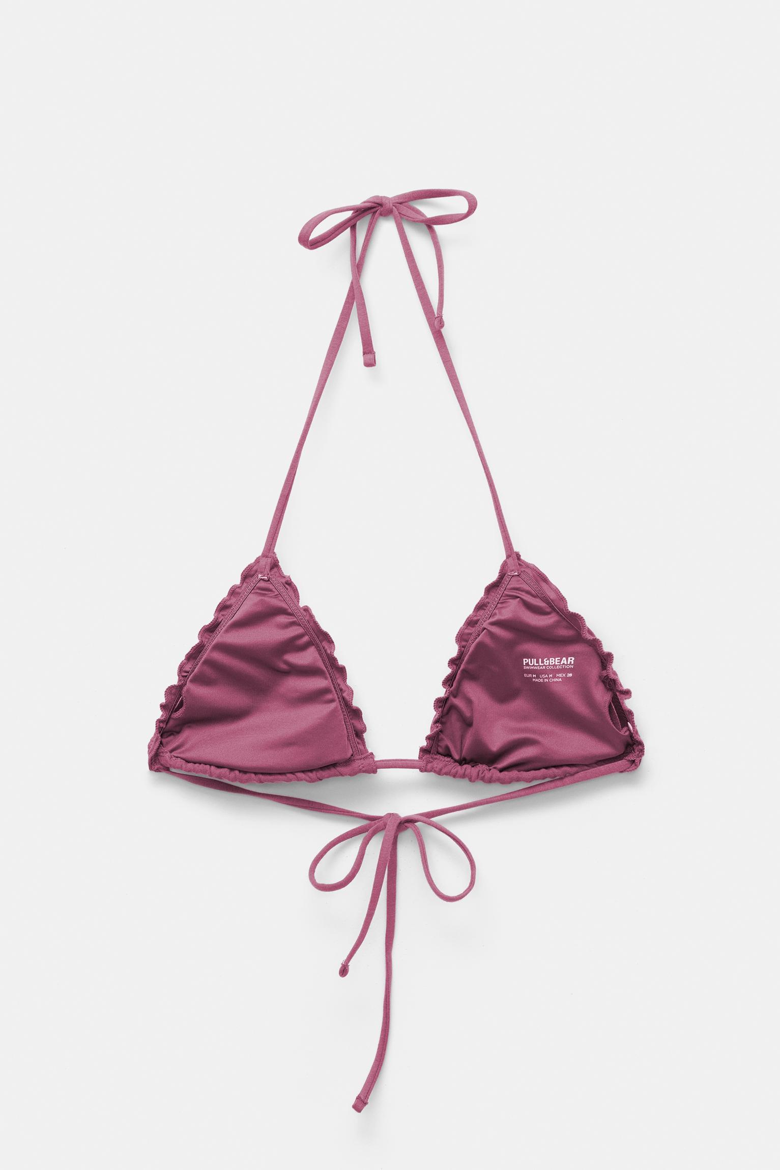Textured triangle bikini top Product Image