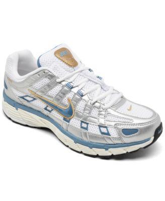 Nike Mens Nike P-6000 - Mens Running Shoes White/Aegean Storm/Metallic Silver Product Image