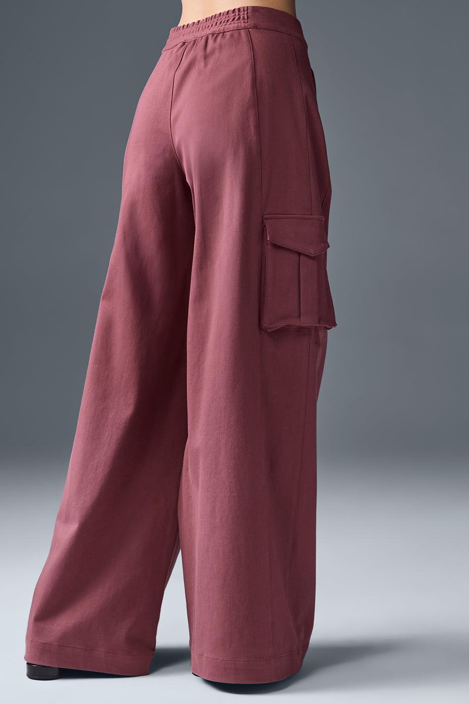 Show Off Cargo Wide Leg Trouser (Regular) - Burgundy Truffle Product Image