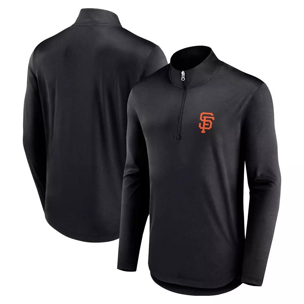 Men's Fanatics Branded Black San Jose Sharks Mock Neck Quarter-Zip Top, Size: Large, Sks Black Product Image