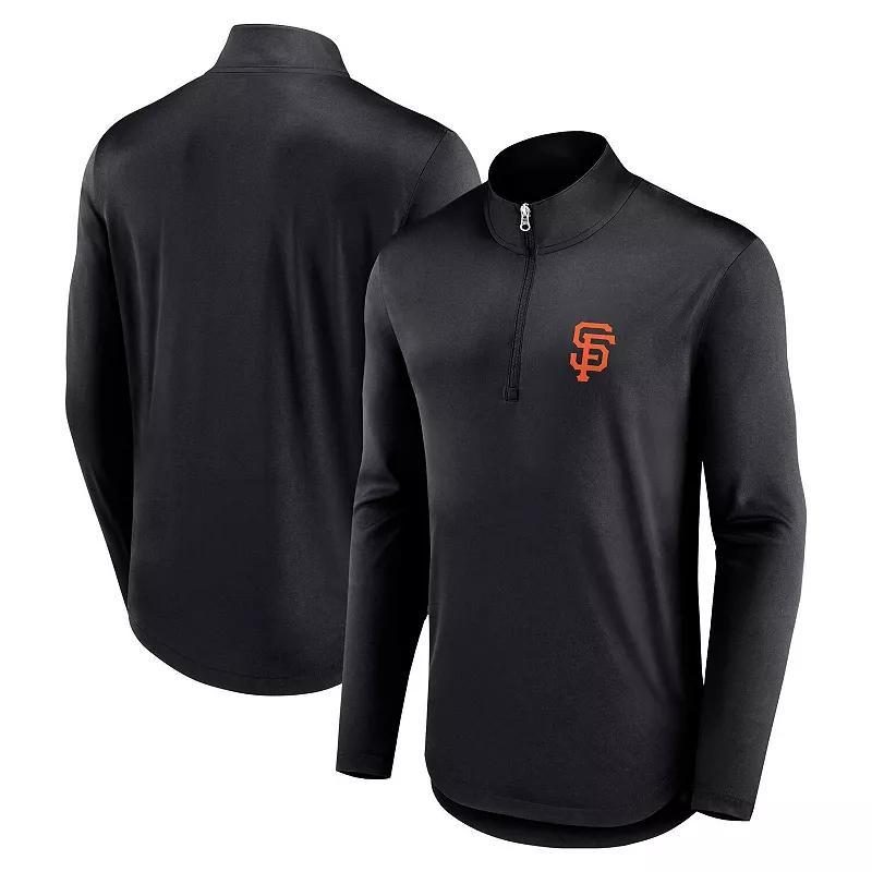 Men's Fanatics Branded Black San Jose Sharks Mock Neck Quarter-Zip Top, Size: Large, Sks Black Product Image
