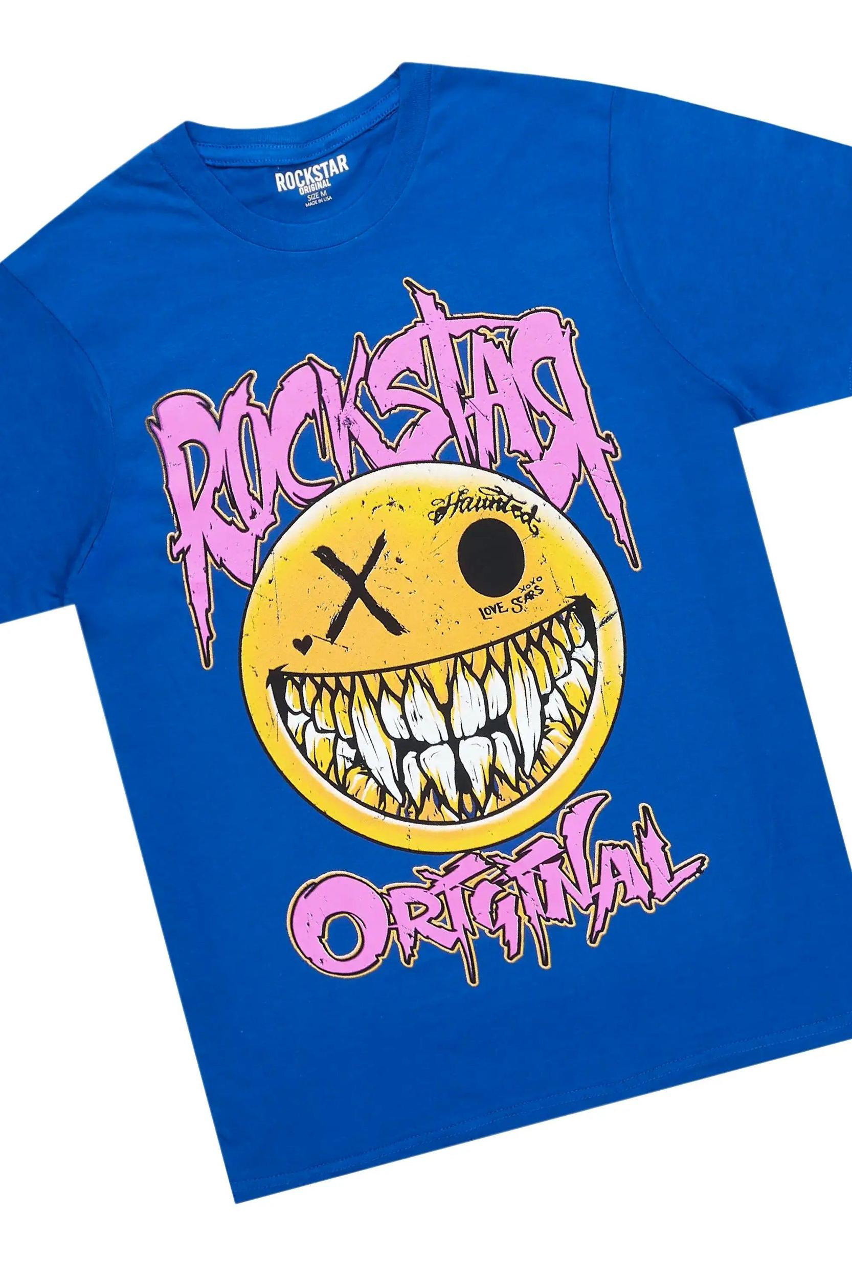 Fraust Royal T-Shirt & Josiah Beige Super Stacked Flare Jean Bundle Male Product Image