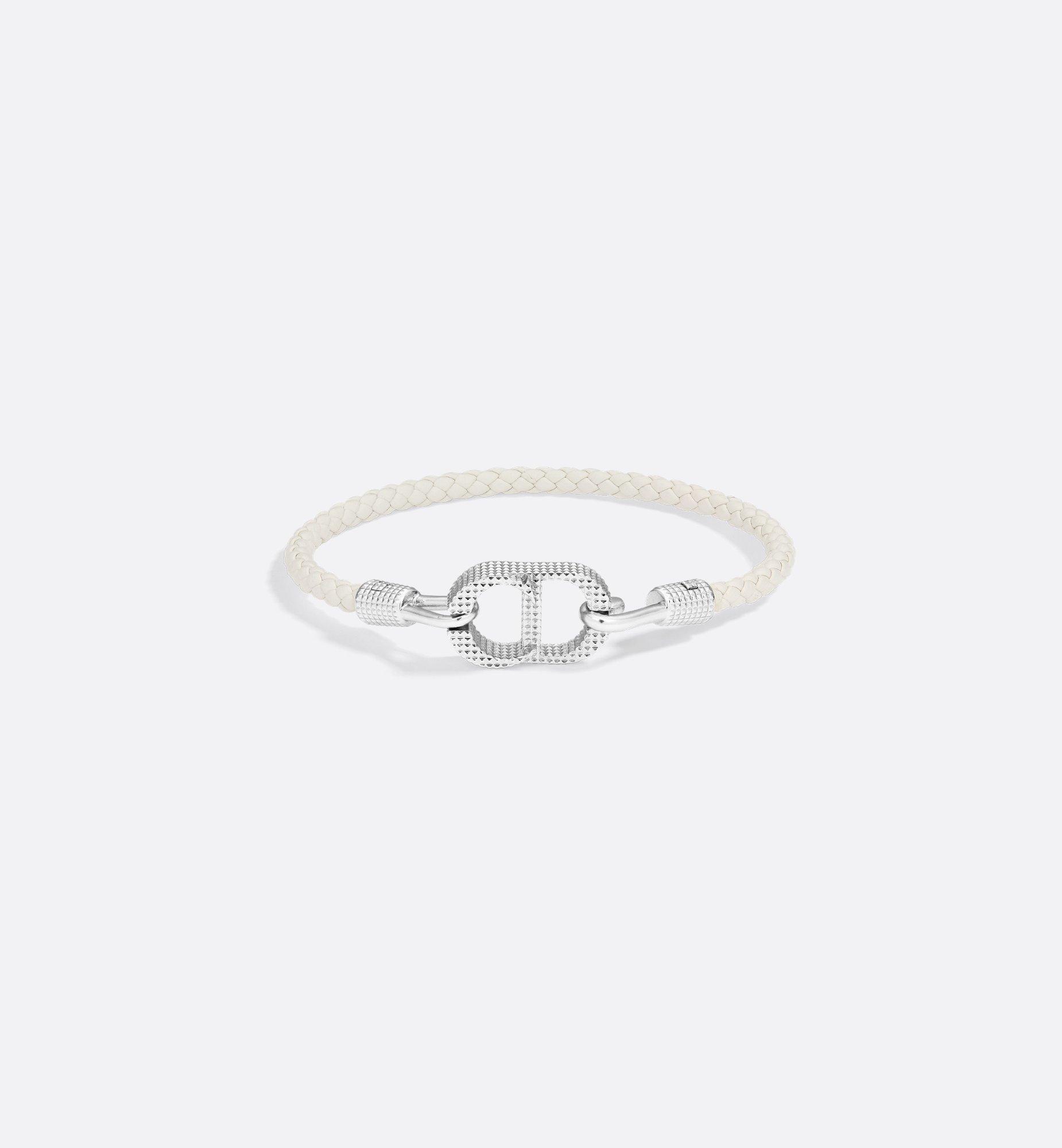 CD Icon Braided Leather Bracelet Product Image