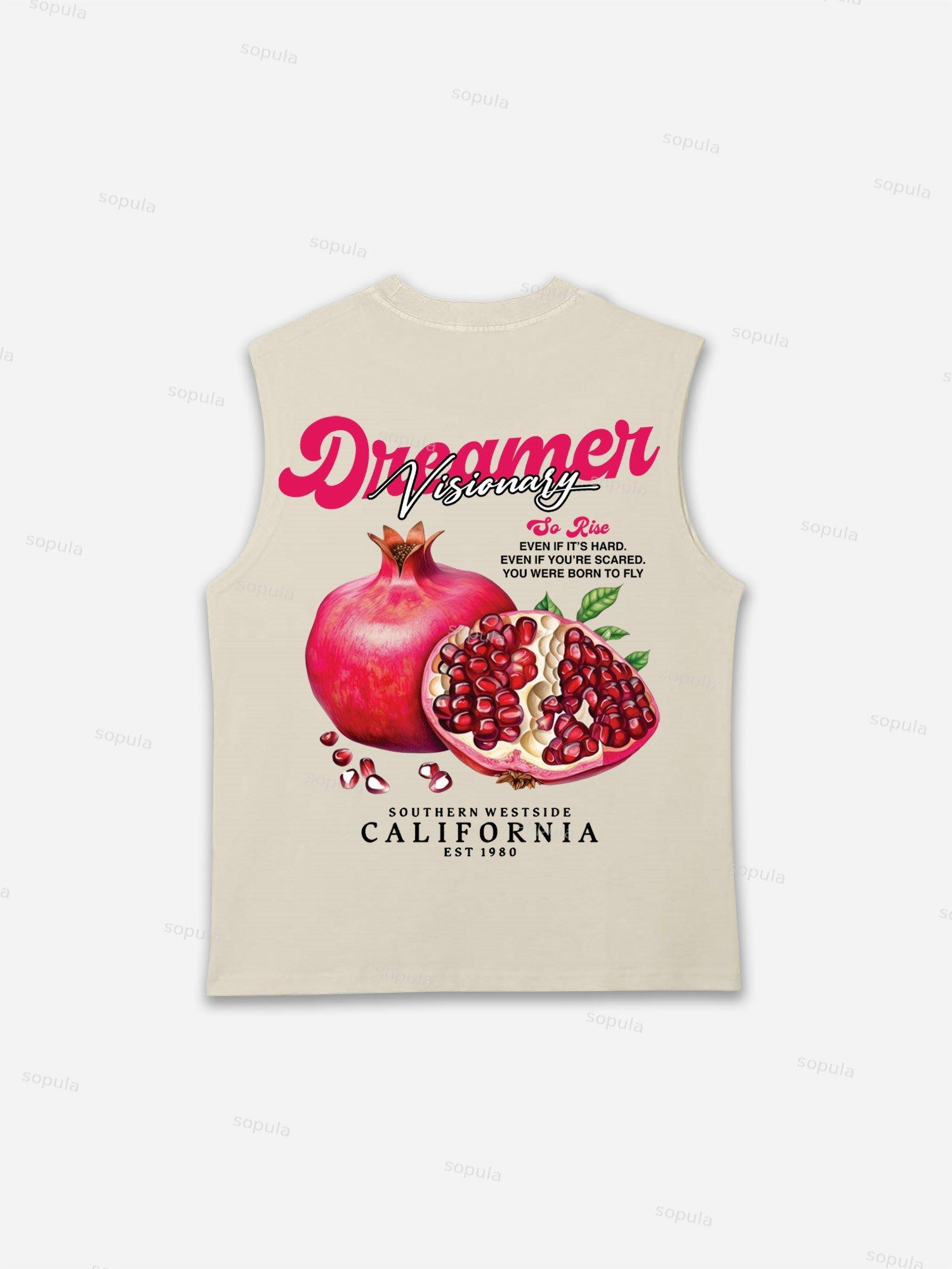 Tropical Fruits Love Your Dreams Vintage Graphic Tank Top Product Image