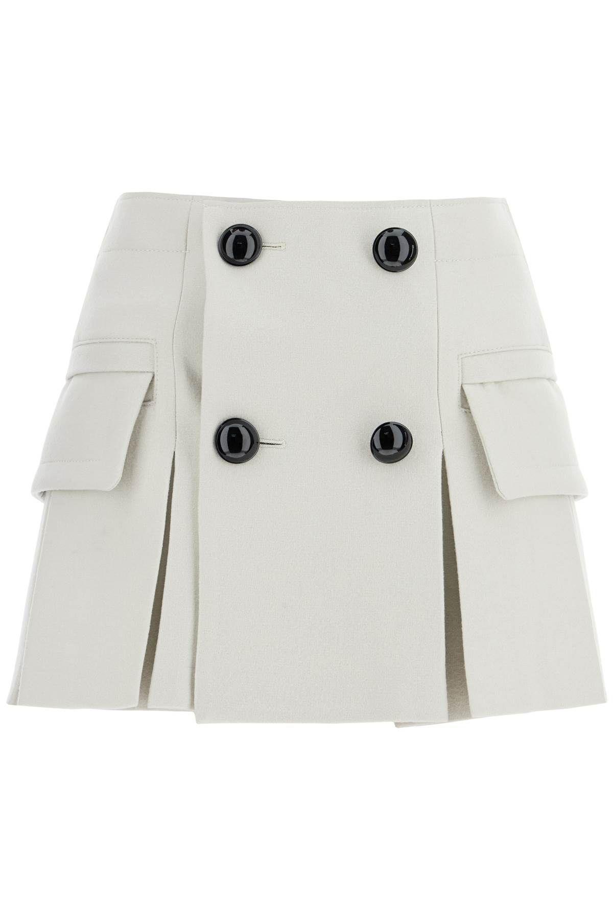 SACAI Melton Wool Shorts In Grey Product Image