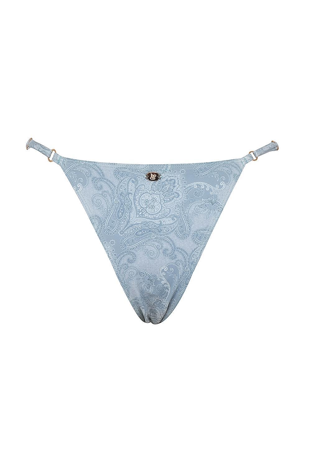 Toulouse  blue paisley ruffle trim bikini bottom Product Image