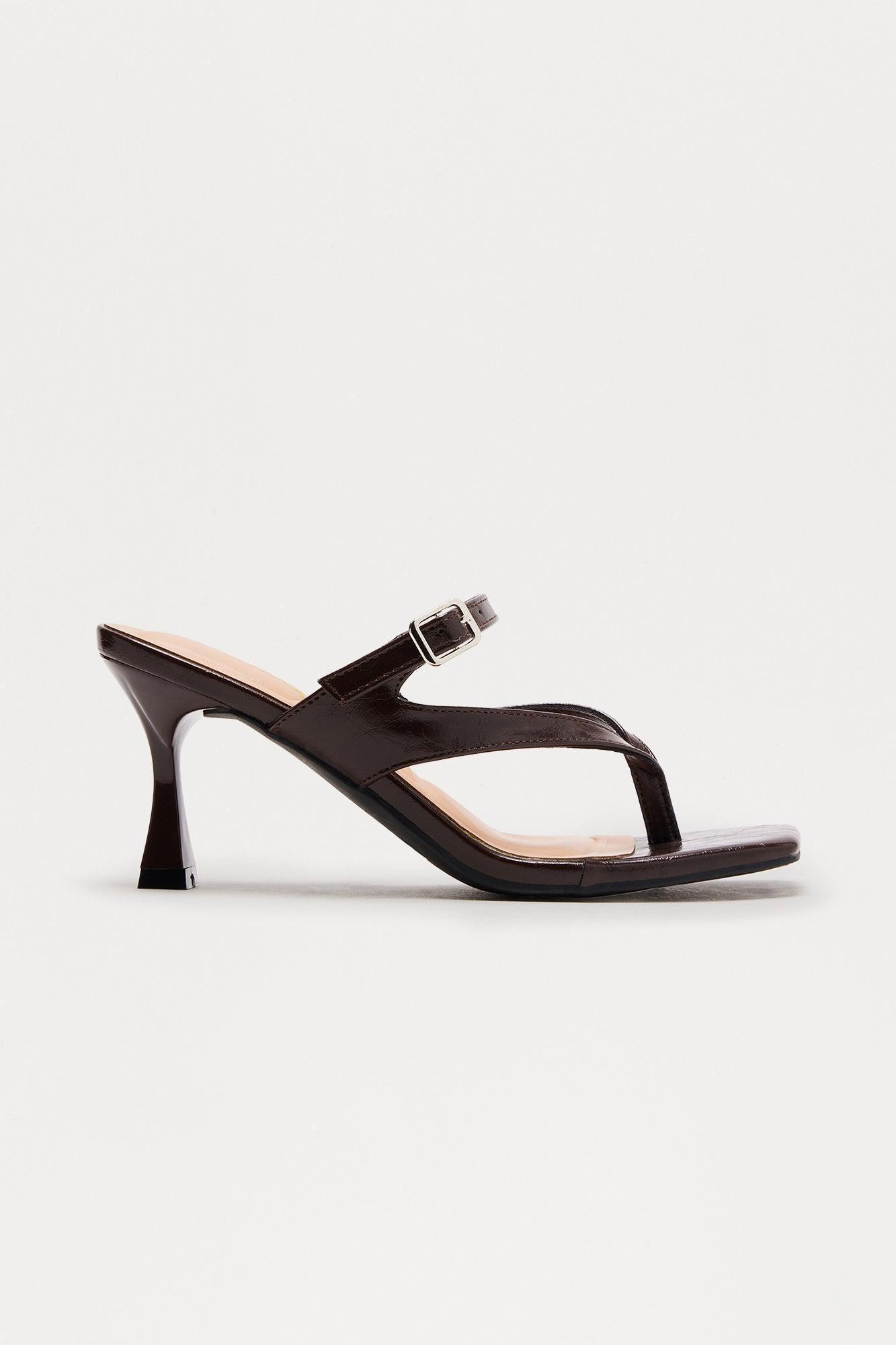 Rossi Kitten Heel Mules - Brown Female Product Image