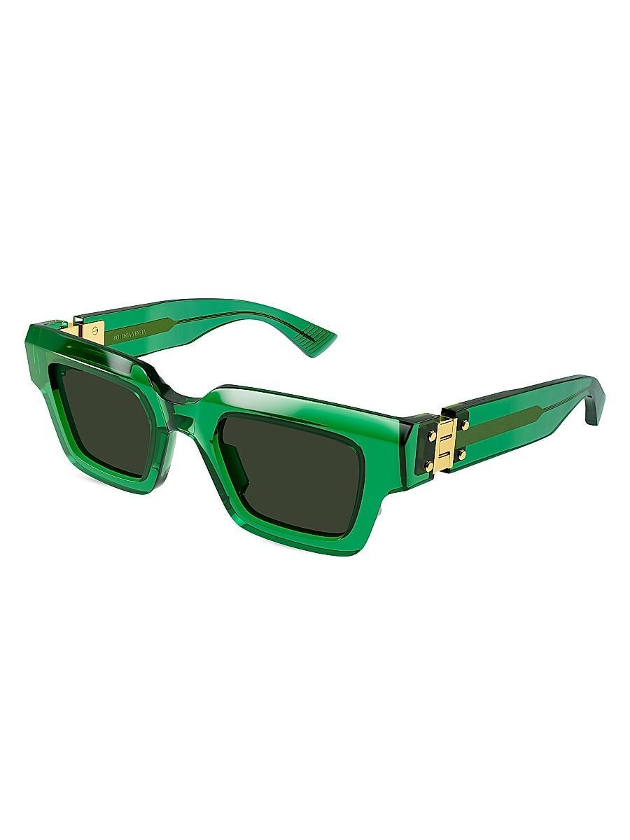 Mens New Hinge 49MM Rectangular Acetate Sunglasses Product Image