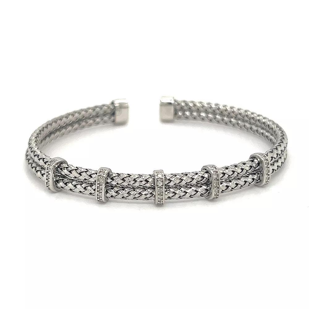 Meshmerise 18k Gold Vermeil Diamond Accent Bracelet, Women's, Size: 7", Sterling Silver Product Image