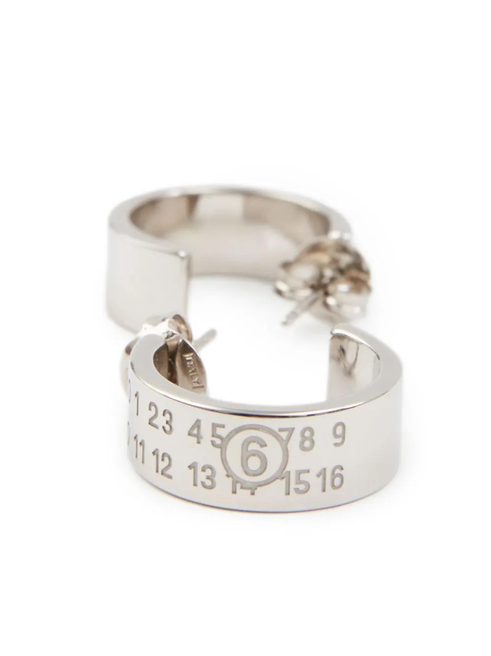 Numeric engraved hoop earrings Product Image