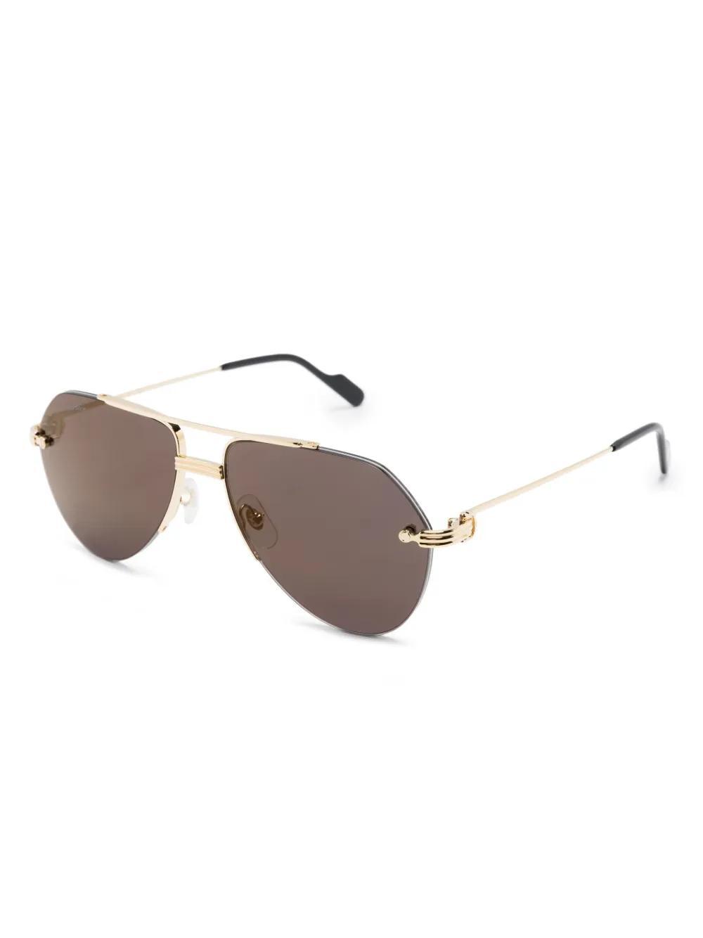 CARTIER Pilot-frame Sunglasses In Gold Product Image