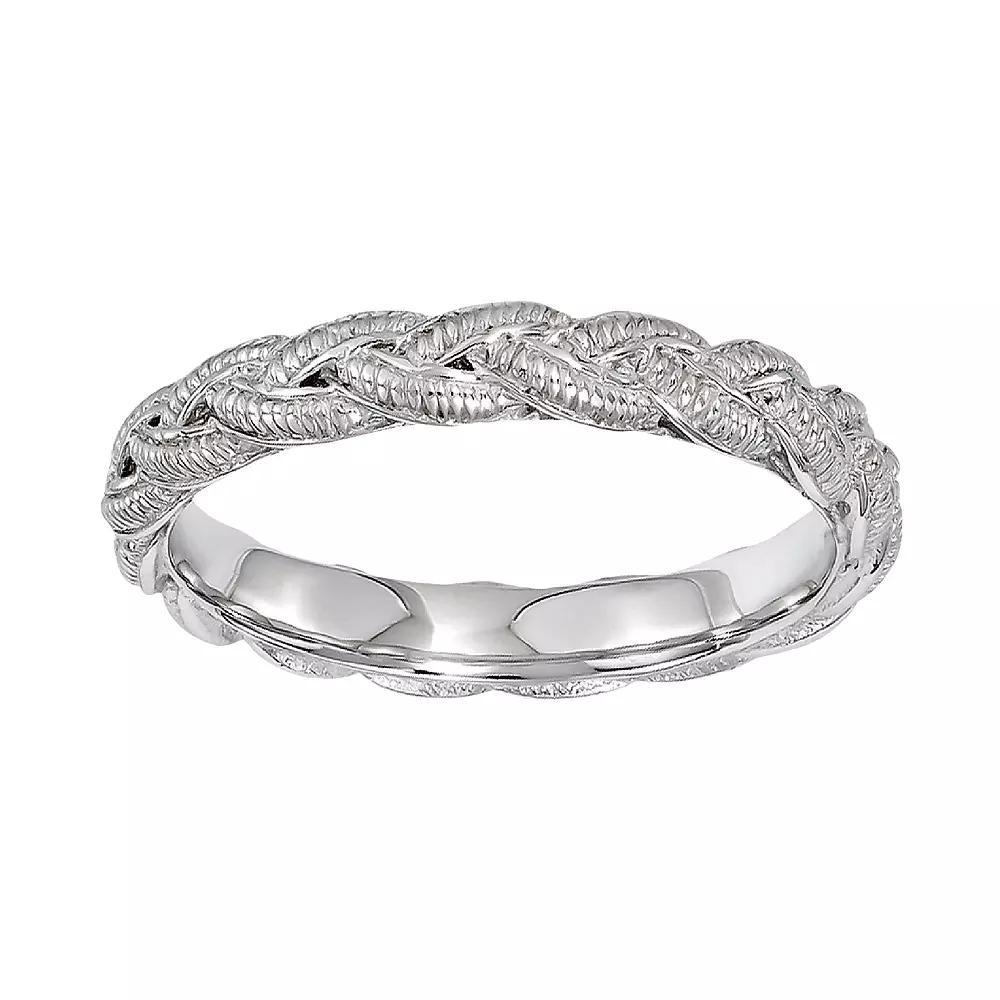 Stacks & Stones Sterling Silver Braided Stack Ring, Women's, Size: 5, Grey Product Image