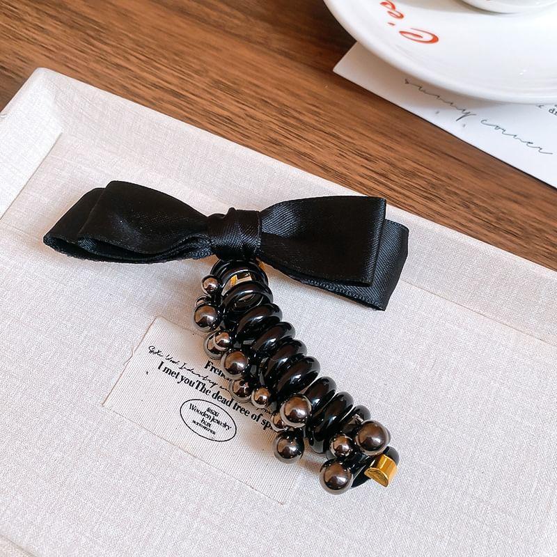 Bow Faux Pearl Hair Tie Product Image