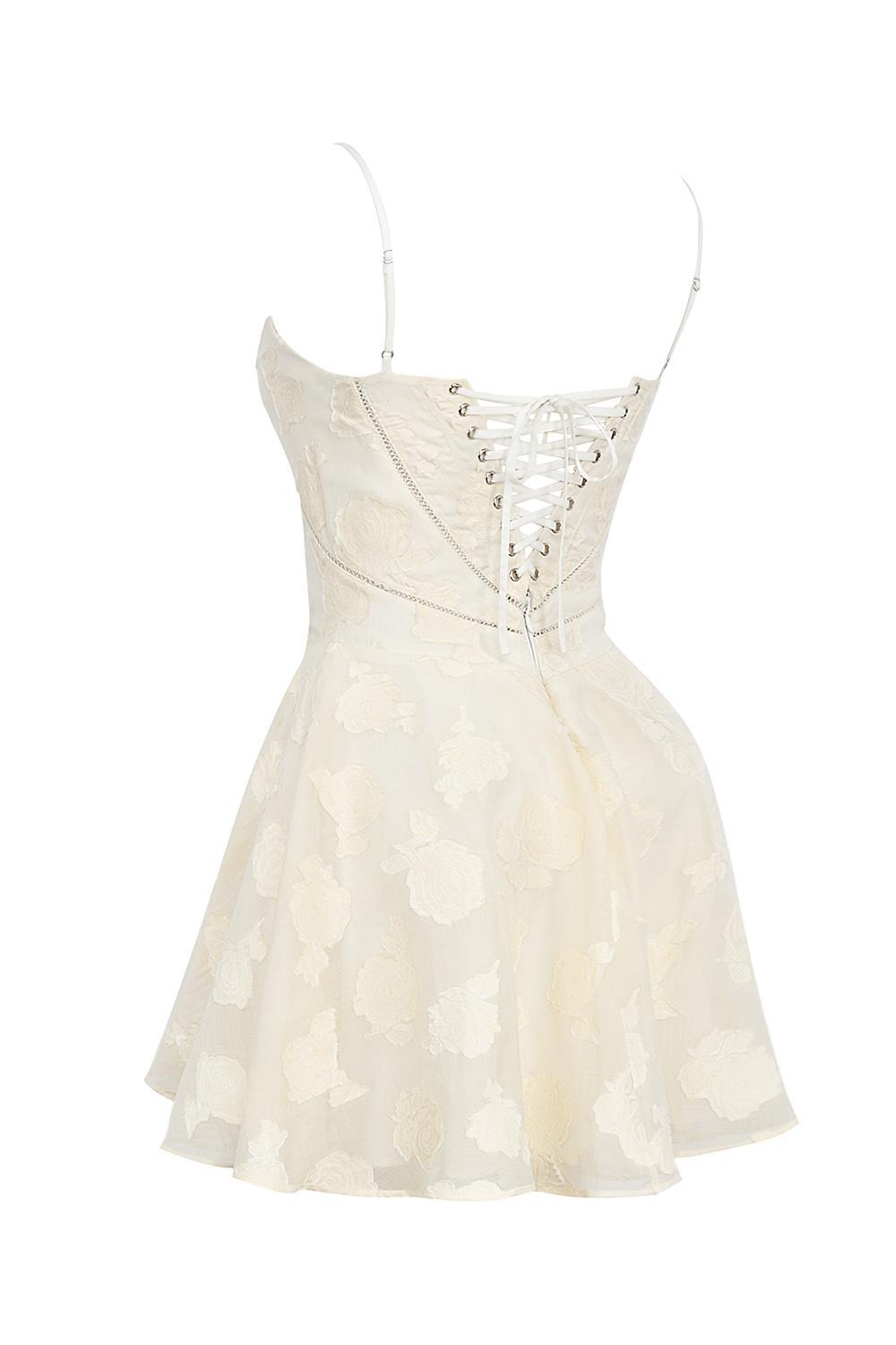 Serenita Vintage Cream Floral Mini Dress Product Image