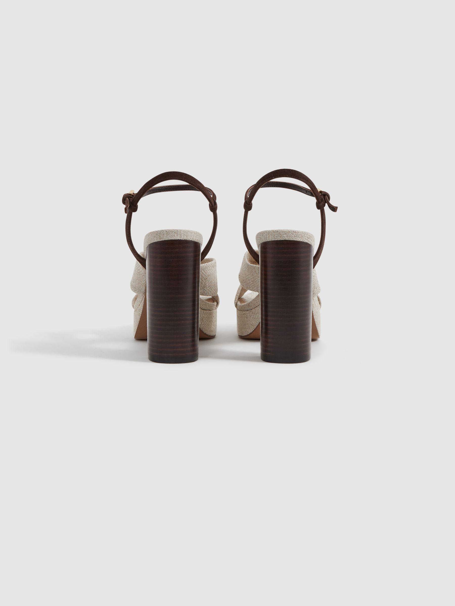 Raffia Platform Heels in Natural Product Image