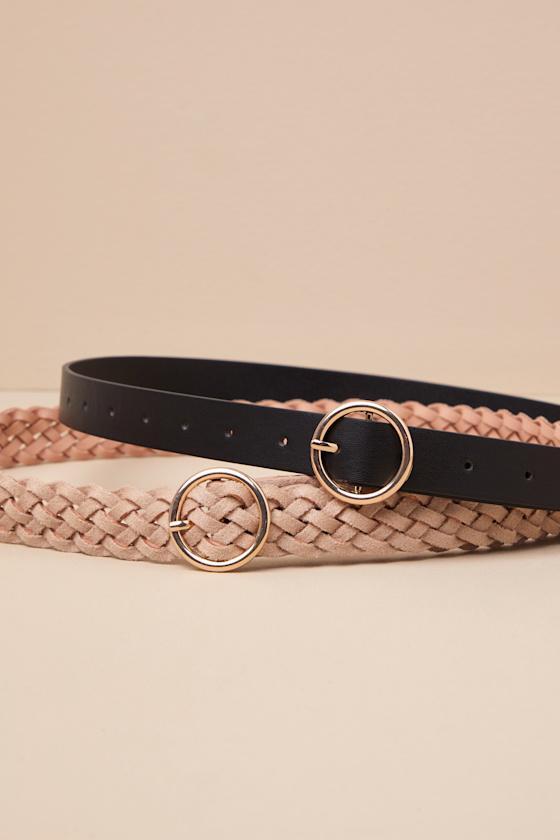Dilan Black and Taupe Two-Piece Belt Set Product Image