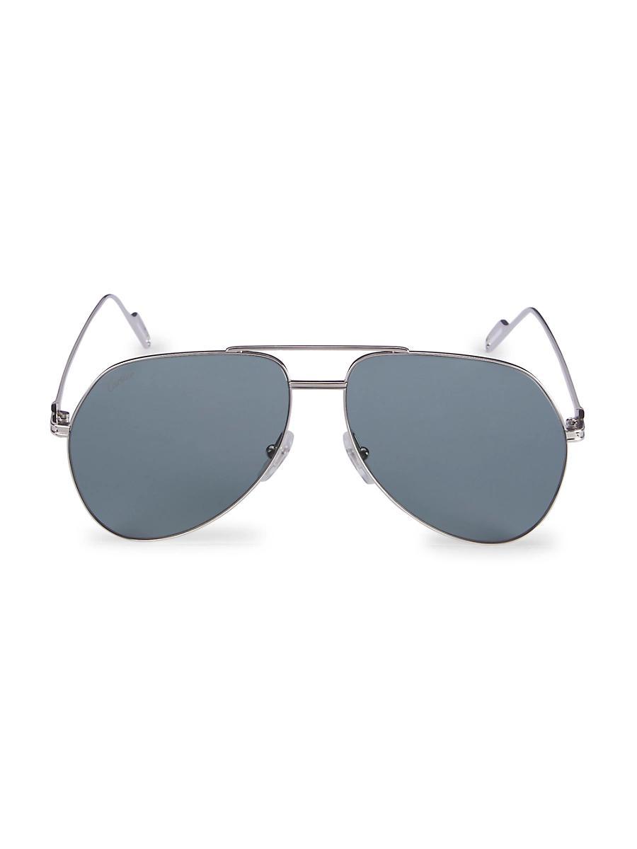 Mens 60MM Metal Aviator Sunglasses Product Image