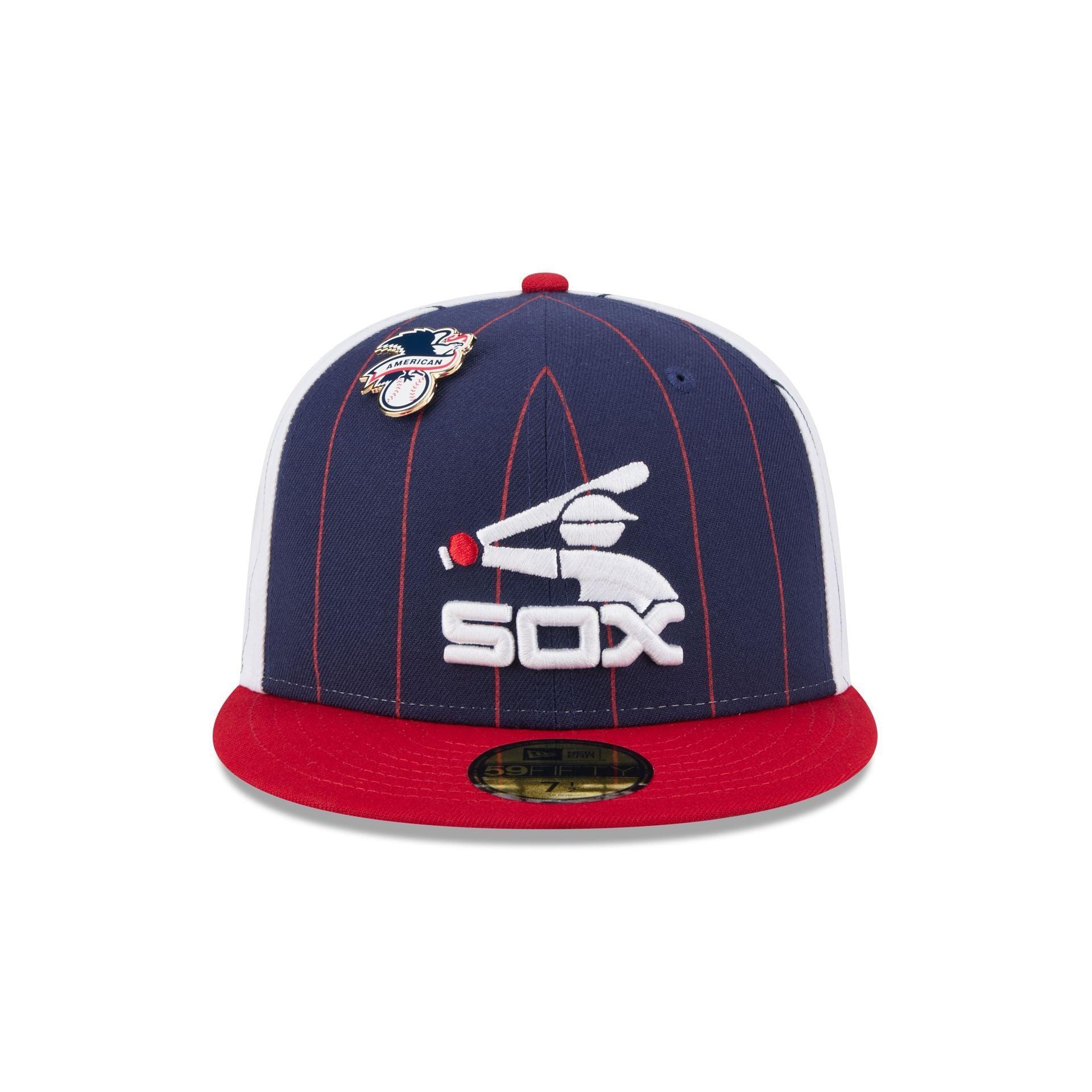 Chicago White Sox Pinstripe League Pin 59FIFTY Fitted Hat Male Product Image