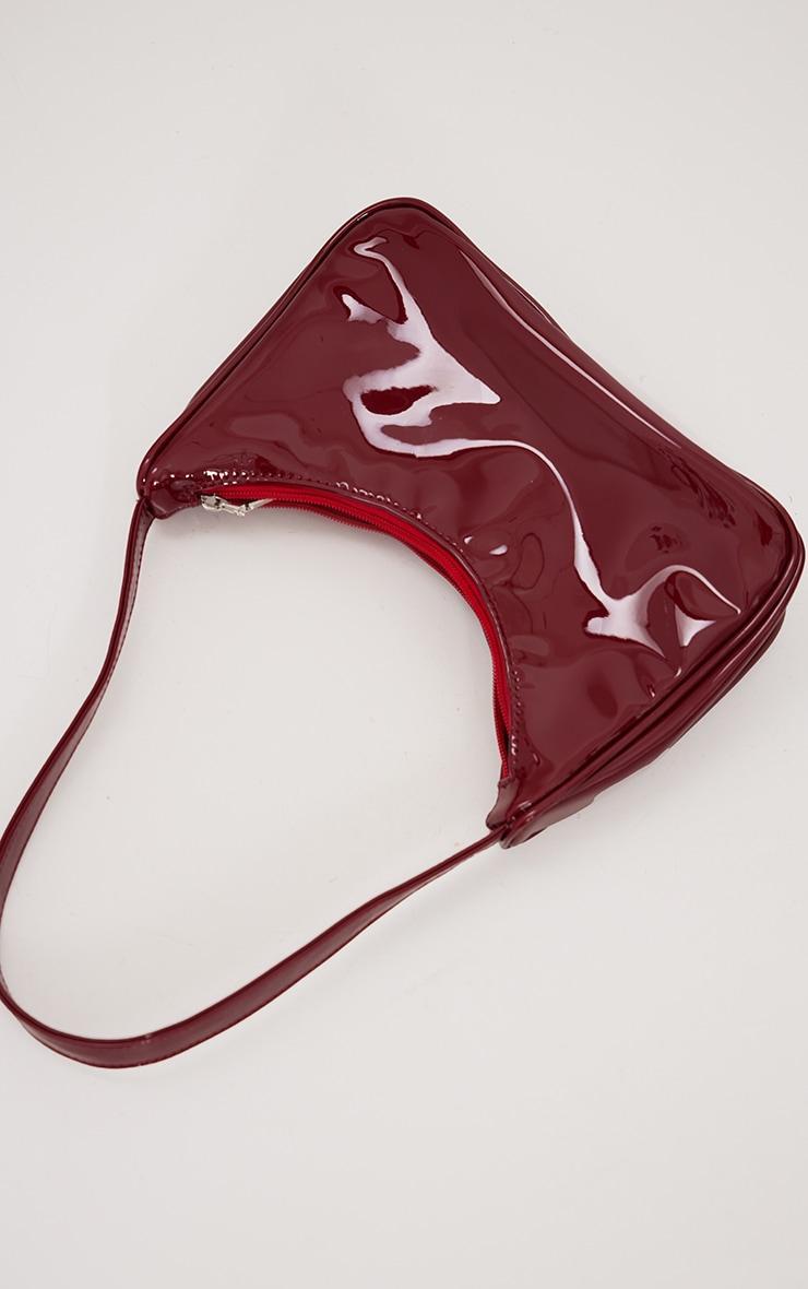 Burgundy Patent PU Basic Shoulder Bag Product Image