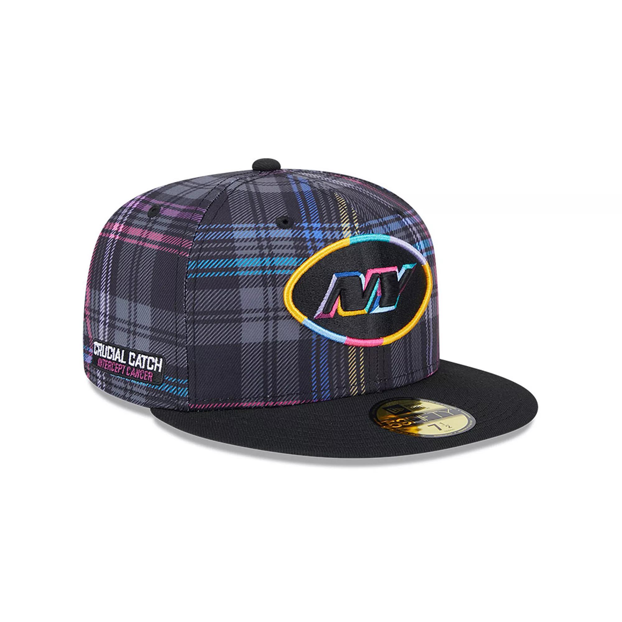 Men's New Era Black New York Jets 2024 NFL Crucial Catch Plaid 59FIFTY Fitted Hat, Size: 7 5/8 Product Image