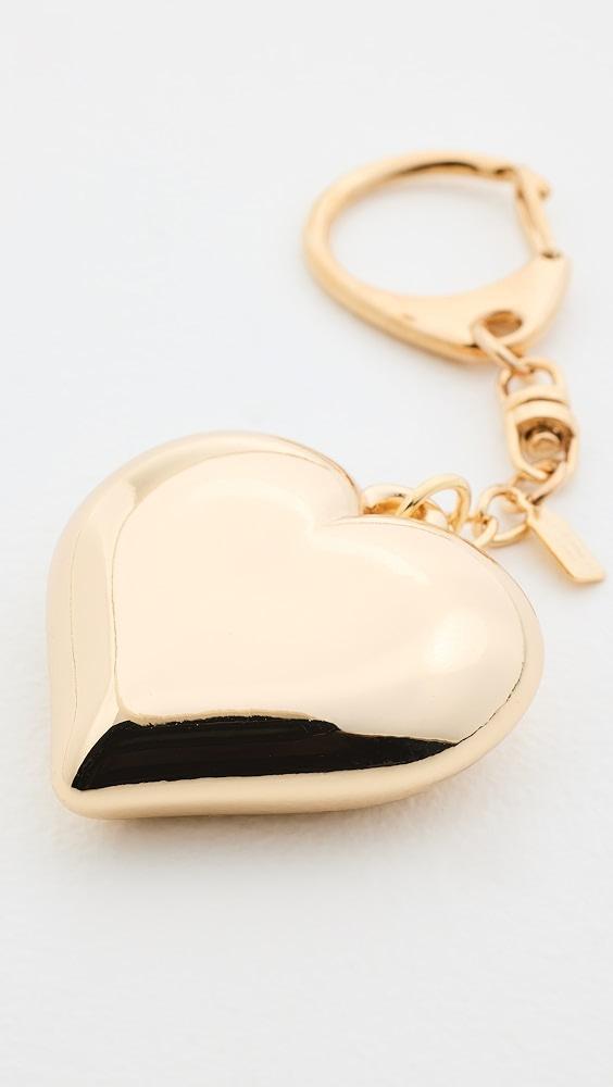 Kenneth Jay Lane Gold Puffed Heart Charm Keychain | Shopbop Product Image