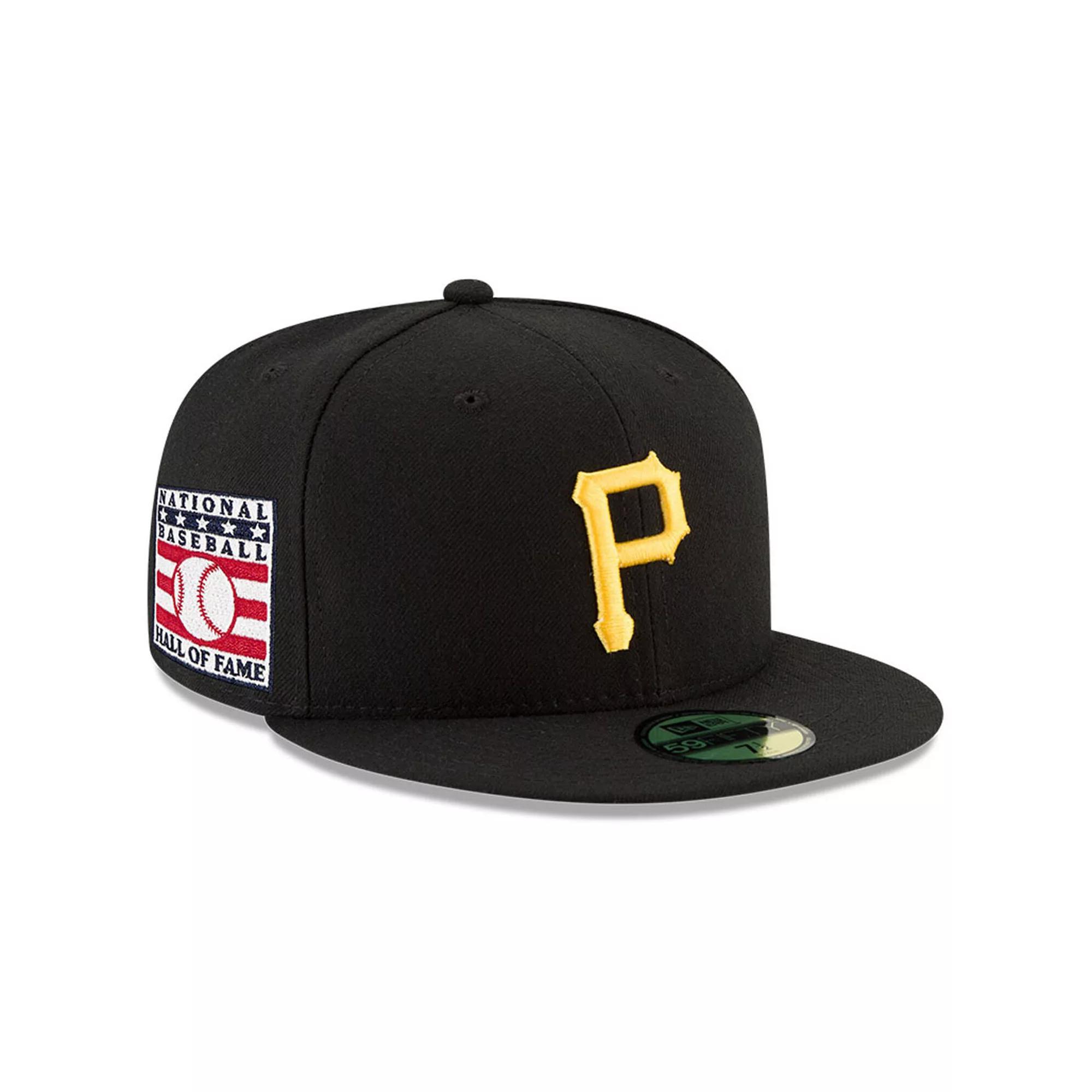 Men's New Era Black Pittsburgh Pirates National Baseball Hall of Fame 59FIFTY Fitted Hat, Size: 7 Product Image