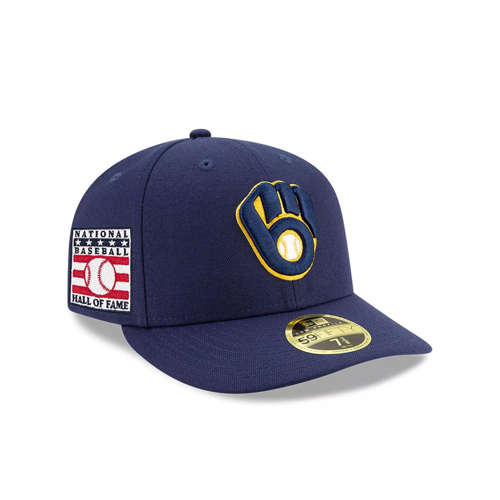 Men's New Era Navy Milwaukee Brewers National Baseball Hall of Fame Low Profile 59FIFTY Fitted Hat, Size: 7 1/8, Blue Product Image