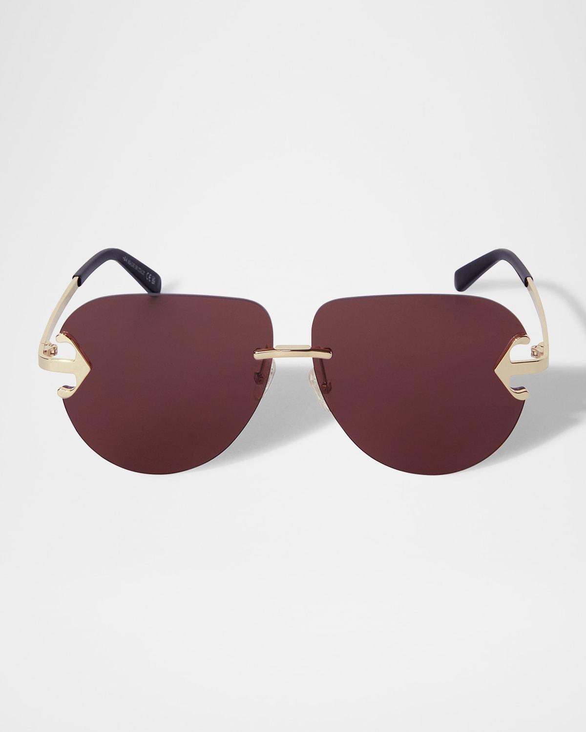 Mens Alexandria Metal Round Sunglasses Product Image