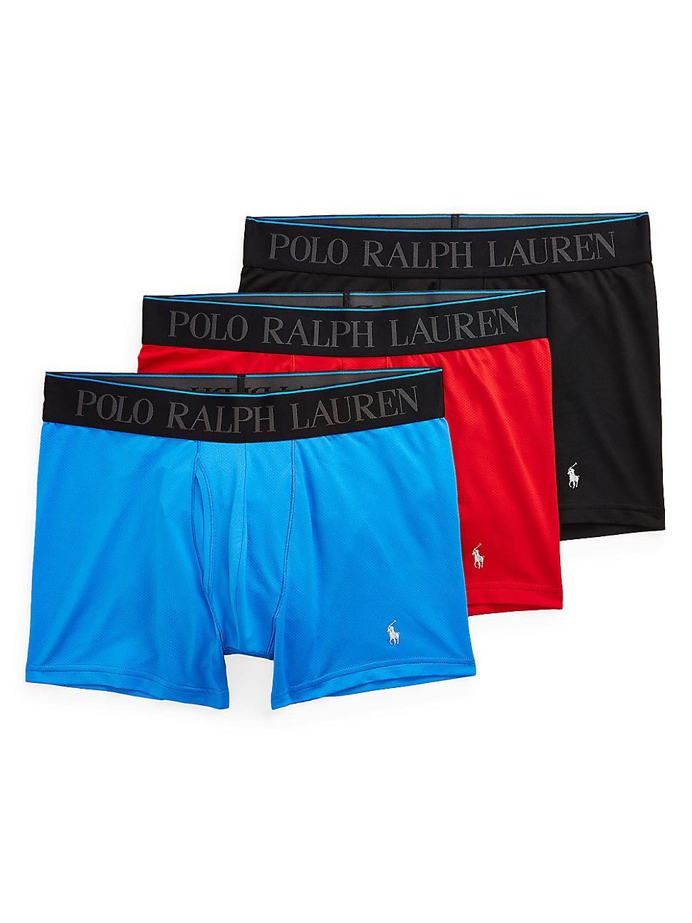 POLO RALPH LAUREN Flex Performance Air Boxer Briefs In Colby Blue,polo Black,red Product Image