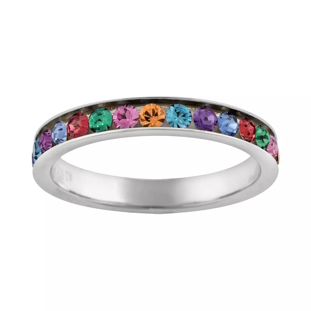 Silver Plated Simulated Crystal Eternity Ring, Women's, Size: 8 Product Image