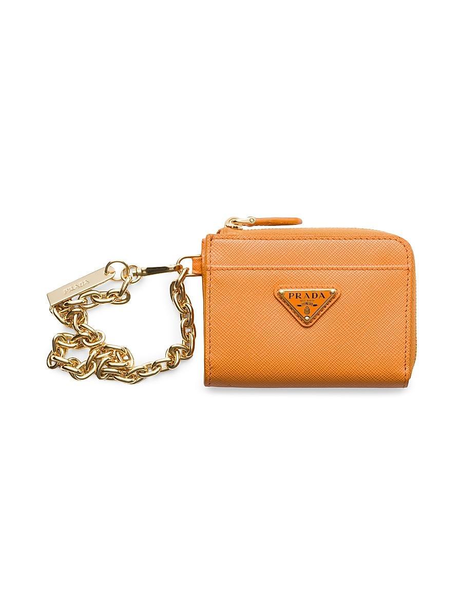 Womens Small Saffiano Leather Zipper Wallet Product Image