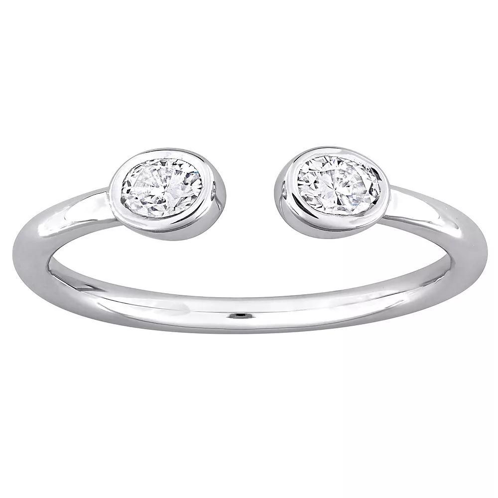 Stella Grace Sterling Silver 3/8 Carat T.W. Created Moissanite Open Ring, Women's, Size: 5 Product Image