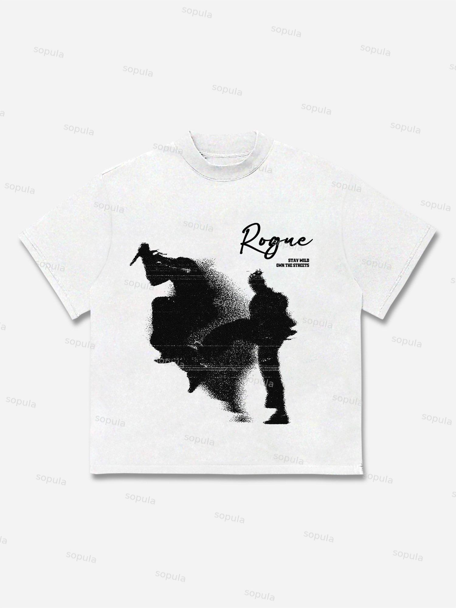 Vintage Rogue Abstract Graphic Print Cotton T-shirt Product Image