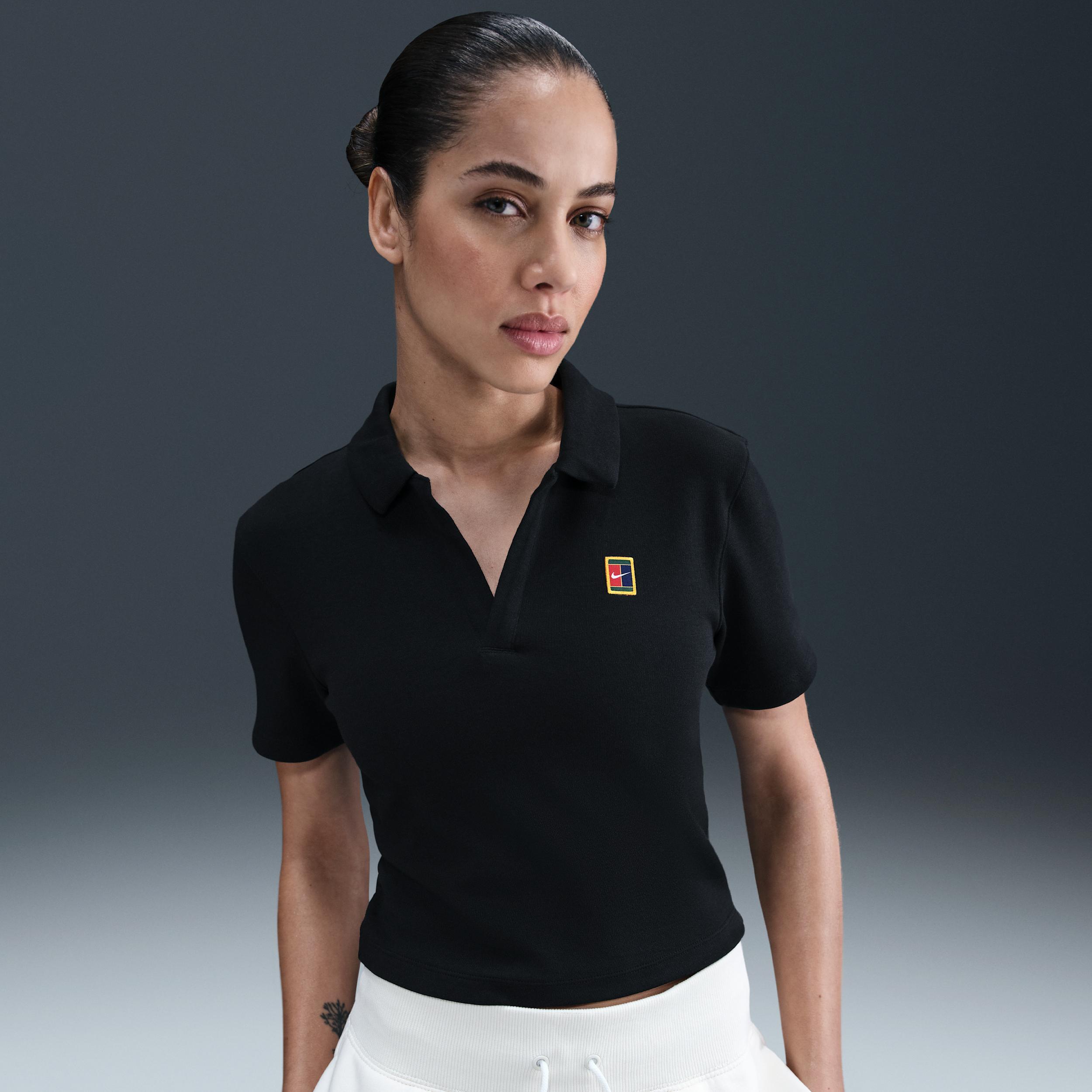 NikeCourt Heritage Women's Short-Sleeve Cropped Tennis Polo Product Image