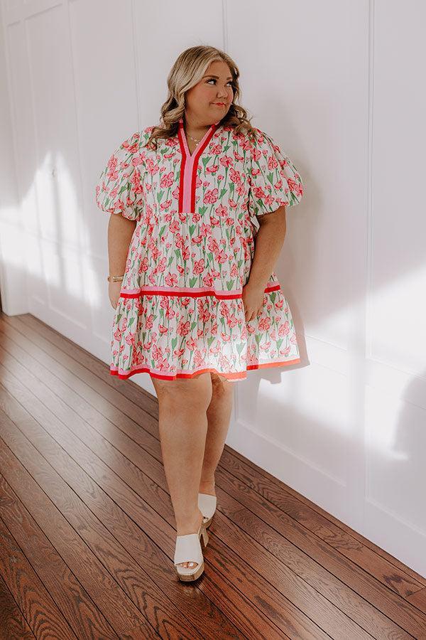 Fresh Horizon Floral Mini Dress in Pink Curves Product Image